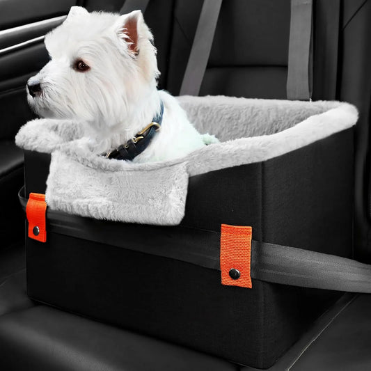 Padded dog booster car seat, black